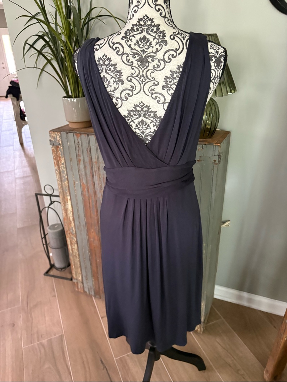 Classic Deep purple V-Neck Women's Dress